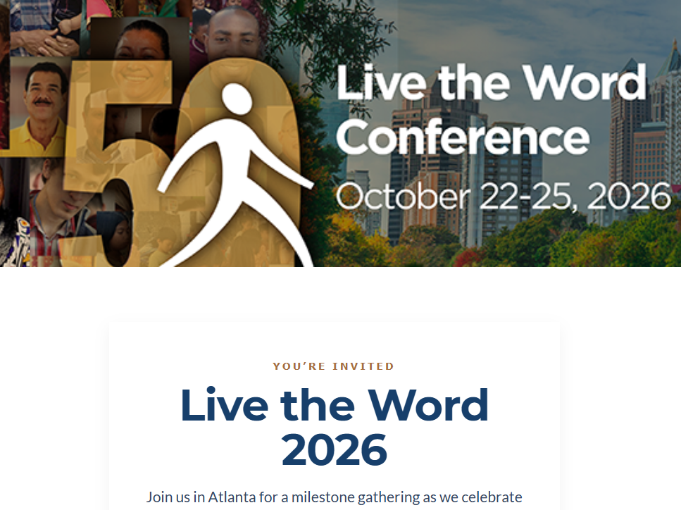2026 Live the Word — donor event registration page